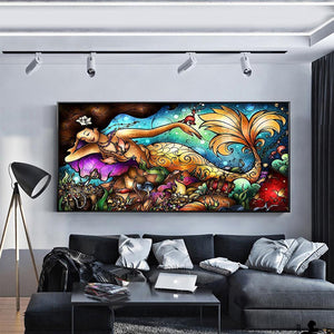 Mer - femme de chambre - diamant rond complet - 100x50cm