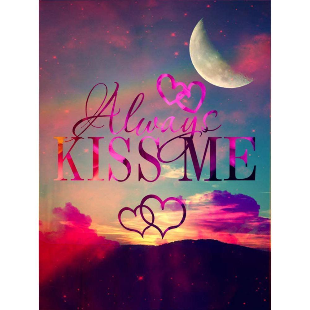 Kiss me - diamant rond complet - 30x40cm