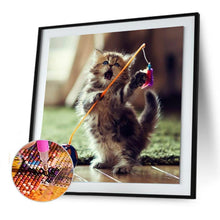 Charger l&#39;image dans la galerie, Chaton - diamant rond complet - 30x30cm
