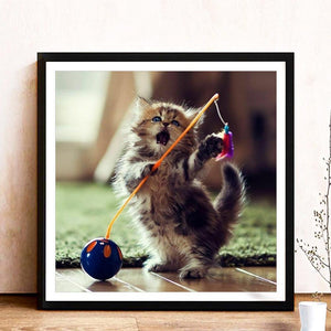 Chaton - diamant rond complet - 30x30cm