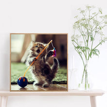 Charger l&#39;image dans la galerie, Chaton - diamant rond complet - 30x30cm
