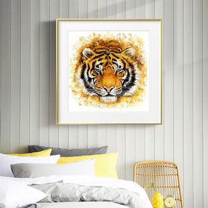 Tiger animal - diamant rond complet - 30x30cm