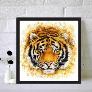 Tiger animal - diamant rond complet - 30x30cm