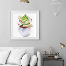 Charger l&#39;image dans la galerie, Plante succulente - diamant rond complet - 30x30cm
