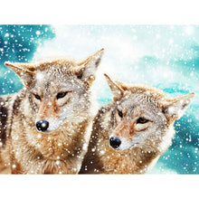 Charger l&#39;image dans la galerie, Loup pour - diamant rond complet - 40x30cm
