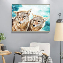 Charger l&#39;image dans la galerie, Loup pour - diamant rond complet - 40x30cm
