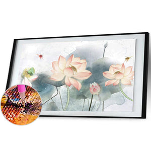 Lotus - diamant rond complet - 100x50cm