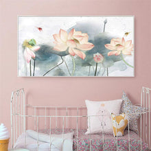Charger l&#39;image dans la galerie, Lotus - diamant rond complet - 100x50cm

