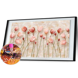 Fleurs de - diamant rond complet - 100x50cm