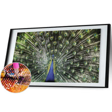 Charger l&#39;image dans la galerie, Paon - diamant rond complet - 100x50cm
