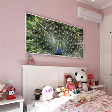 Charger l&#39;image dans la galerie, Paon - diamant rond complet - 100x50cm
