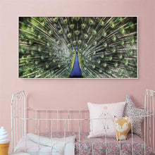 Charger l&#39;image dans la galerie, Paon - diamant rond complet - 100x50cm
