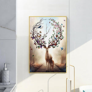 Cerf - diamant rond complet - 45x85cm