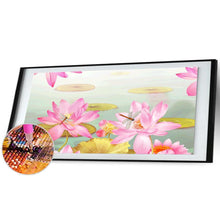 Charger l&#39;image dans la galerie, Fleur de lotus - diamant rond complet - 80x30cm
