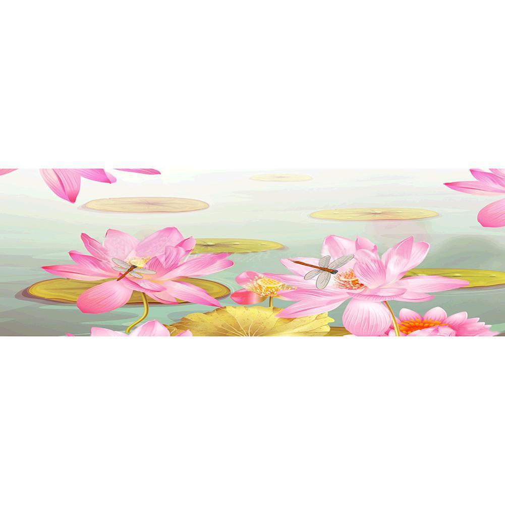 Fleur de lotus - diamant rond complet - 80x30cm