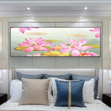 Charger l&#39;image dans la galerie, Fleur de lotus - diamant rond complet - 80x30cm
