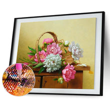 Charger l&#39;image dans la galerie, Chambre de fleurs - diamant rond complet - 40x30cm
