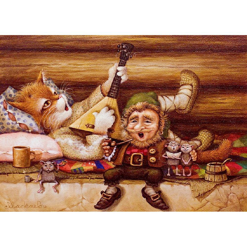 Dessin animé - diamant rond complet - 40x30cm