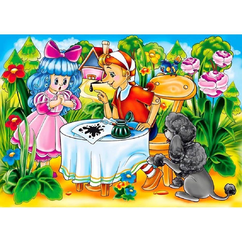 Dessin animé - diamant rond complet - 40x30cm