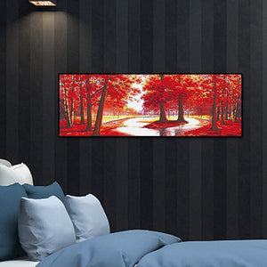 Arbre rouge - diamant rond complet - 80x30cm