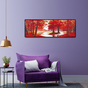 Arbre rouge - diamant rond complet - 80x30cm