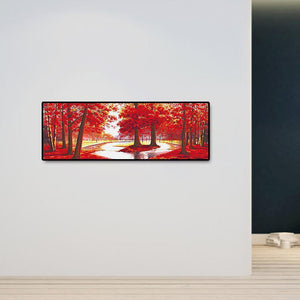 Arbre rouge - diamant rond complet - 80x30cm