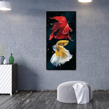 Charger l&#39;image dans la galerie, Photos de poissons - diamant rond complet - 45x85cm
