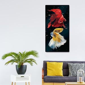 Photos de poissons - diamant rond complet - 45x85cm