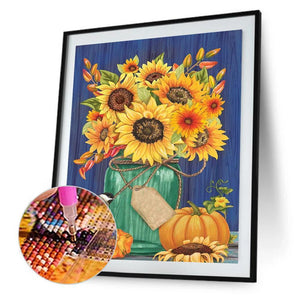 Tournesol - diamant rond complet - 30x40cm