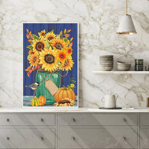 Tournesol - diamant rond complet - 30x40cm