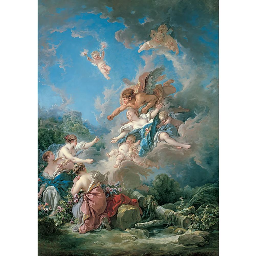 Figure de personnes - diamant rond complet - 30x40cm