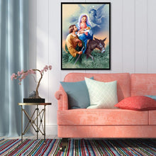 Charger l&#39;image dans la galerie, Famille de trois - diamant rond complet - 30x40cm
