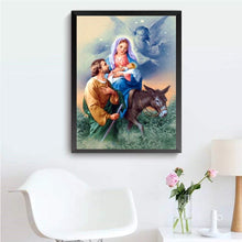 Charger l&#39;image dans la galerie, Famille de trois - diamant rond complet - 30x40cm
