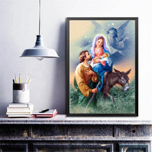 Charger l&#39;image dans la galerie, Famille de trois - diamant rond complet - 30x40cm
