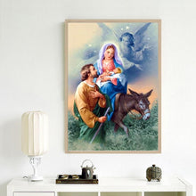 Charger l&#39;image dans la galerie, Famille de trois - diamant rond complet - 30x40cm
