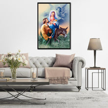 Charger l&#39;image dans la galerie, Famille de trois - diamant rond complet - 30x40cm
