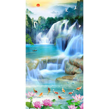 Charger l&#39;image dans la galerie, Chute d’eau - diamant rond complet - 45x85cm
