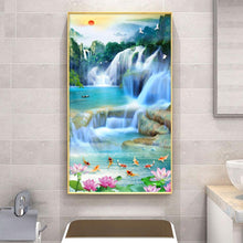 Charger l&#39;image dans la galerie, Chute d’eau - diamant rond complet - 45x85cm
