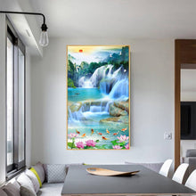 Charger l&#39;image dans la galerie, Chute d’eau - diamant rond complet - 45x85cm
