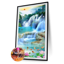 Charger l&#39;image dans la galerie, Chute d’eau - diamant rond complet - 45x85cm
