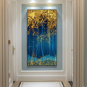 Paysage de bois - diamant rond complet - 45x85cm