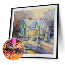 Charger l&#39;image dans la galerie, Scène de neige - diamant rond complet - 30x30cm
