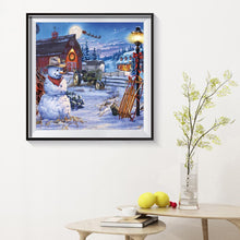 Charger l&#39;image dans la galerie, Scène de neige - diamant rond complet - 30x30cm
