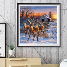 Charger l&#39;image dans la galerie, Scène de neige - diamant rond complet - 30x30cm
