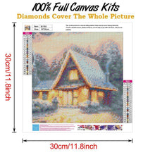 Charger l&#39;image dans la galerie, Scène de neige - diamant rond complet - 30x30cm
