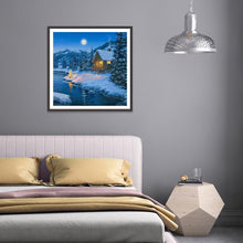 Charger l&#39;image dans la galerie, Scène de neige - diamant rond complet - 30x30cm
