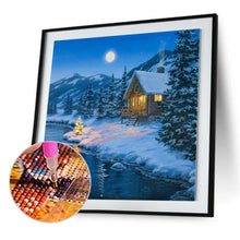 Charger l&#39;image dans la galerie, Scène de neige - diamant rond complet - 30x30cm
