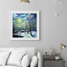 Charger l&#39;image dans la galerie, Scène de neige - diamant rond complet - 30x30cm
