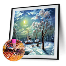 Charger l&#39;image dans la galerie, Scène de neige - diamant rond complet - 30x30cm
