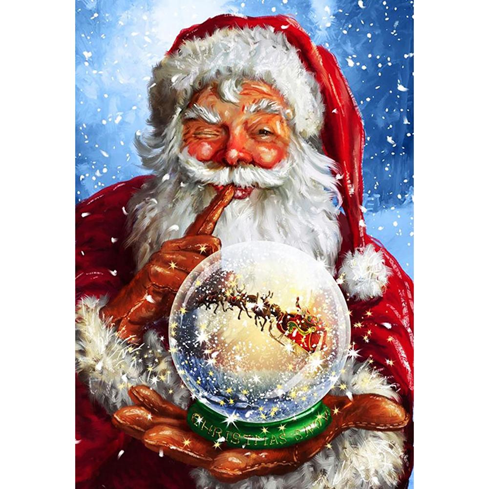 Père Noël - diamant rond complet - 30x40cm